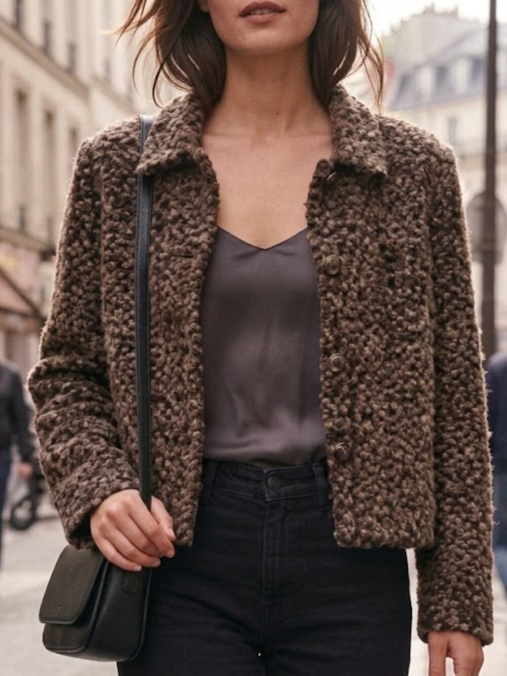 Vintage 90s Mohair Chenille Blazer | Dark Academia Confetti Jacket (Size 12)